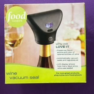 NEW Food Network Wine Vacuum Seal w LCD Display